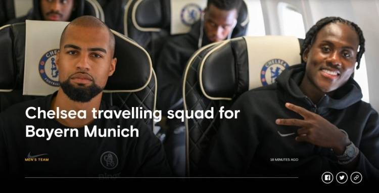 切尔西欧冠vs拜仁名单:帕尔默、埃斯特旺、加纳乔在列